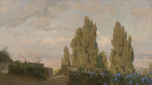 Lot 6339, Auction  123, Brioschi, Othmar, Blick vom Park der Villa d'Este in Tivoli auf die Hügel der römischen Campagna