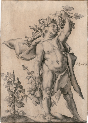 Lot 6512, Auction  123, Goltzius, Hendrick - Nachfolge, Stehender Bacchus mit Trauben