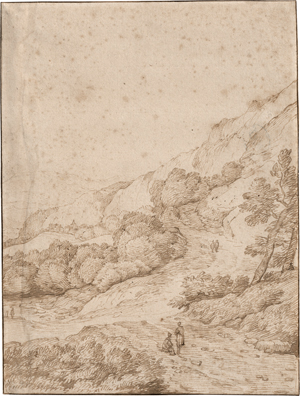 Lot 6546, Auction  123, Esselens, Jacob, Gebirgige Landschaft mit Wanderern