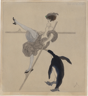 Lot 6741, Auction  123, Bayros, Franz von, "Die Stelzerin" begleitet von einem Pinguin