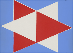 Lot 7218, Auction  123, Glöckner, Hermann, Rot und Weiß, ineinander, auf Blau