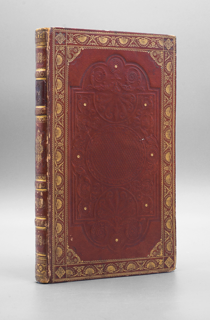 Lot 2022, Auction  123, Blankobuch, in dekorativem rotem Lederband des 19. Jahrhunderts