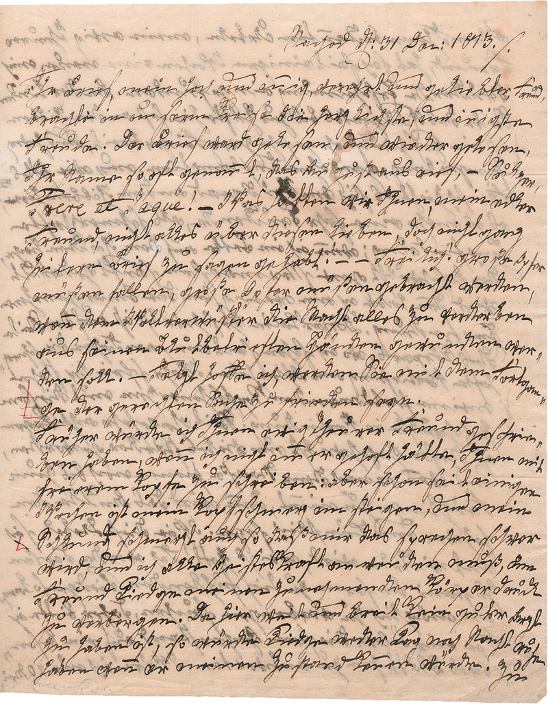 Lot 2338, Auction  123, Recke, Elisa von der, Reichsgräfin von Medem, Brief 1813