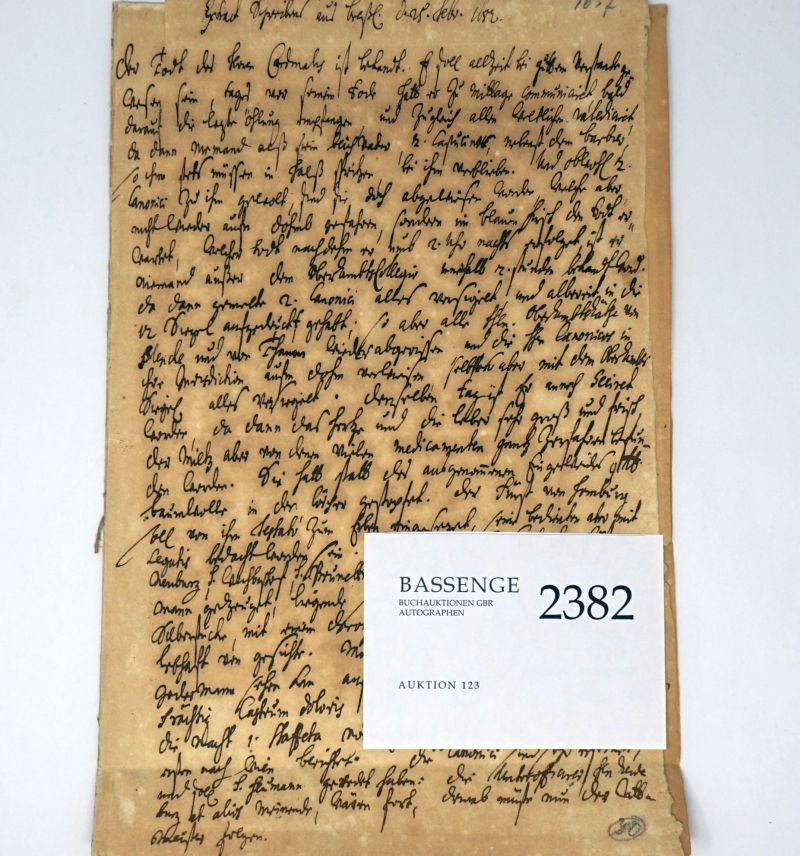 Lot 2382, Auction  123, Friedrich, Landgraf von Hessen-Darmstadt, Bericht über sein Ableben und Begräbnis