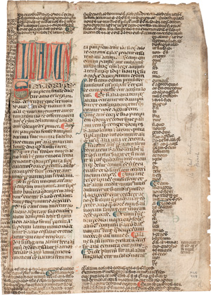 Lot 827, Auction  124, Justinianus, Lateinische Handschrift auf Pergament. Corpus Juris opening of book IX
