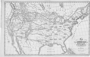 Lot 398, Auction  125, Johnson, Edwin F., Map of the Proposed Northern Route for a Railroad to the Pacific. Hartford 1853