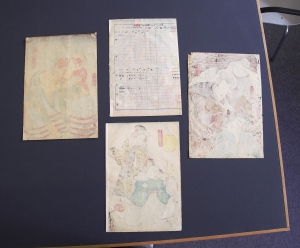 Los 574 - Kunisada, Utagawa und Kunisada II., Utagawa - 4 Kabuki-Szenen mit tierischen Begleitern. Edo (Tokio) Mitte 19. Jahrhundert - 7 - thumb