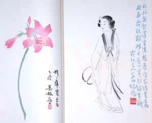 Los 590 - Qi Baishi - 2 chinesische Blockbücher mit Pflanzen-, Tier und Menschendarstellungen in farbigen Holzschnitt-Bildern und kalligraphischen Gedichten. Peking, Rongbaozhai, 1953  - 5 - thumb