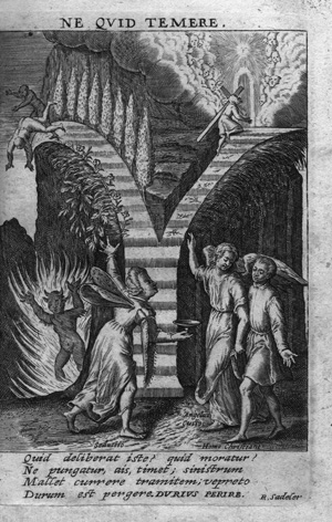 Los 830 - Niess, Johannes - Alphabetum Christi ... (Alphabetum Diaboli). München, Bergs Witwe für Raphael Sadeler, 1618. - Seltene erste Ausgabe seines Erstlingswerks - 1 - thumb