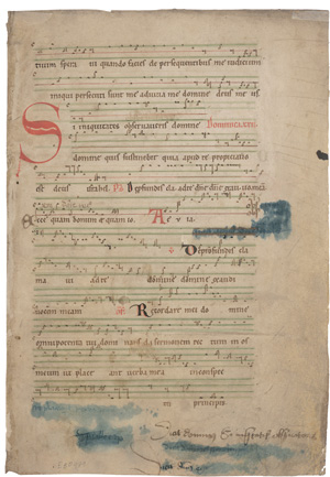 Los 1005 - Neumenhandschrift - "Si iniquitates domine". Einzelblatt aus einem Antiphonar - 1 - thumb