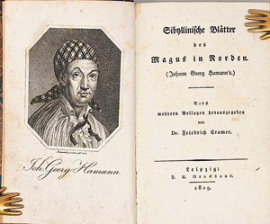 Lot 1596, Auction  125, Hamann, Johann Georg, Sibyllinische Blätter. Leipzig, F. A. Brockhaus, 1819. - Erste Ausgabe dieses Fragmentes aus Hamanns Schriften
