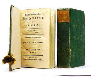 Lot 1654, Auction  125, Lessing, Gotthold Ephraim, Kollektaneen zur Literatur. Berlin, C. F. Voß und Sohn, 1790. - Erste Ausgabe