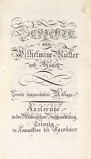 Lot 1672, Auction  125, Müller, Wilhelmine, Gedichte. Karlsruhe, Müller und Leipzig, Jacobäer, 1806