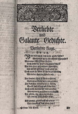 Lot 1676, Auction  125, Neukirch, Benjamin, Herrn von Hoffmanswaldau und anderer Deutschen außerlesene Gedichte. Frankfurt, Leipzig und Wien, P. Straub, 1727