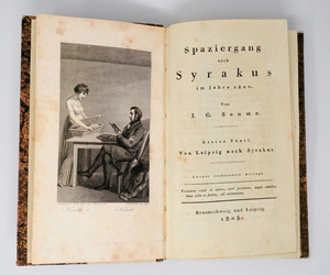 Lot 1720, Auction  125, Seume, Johann Gottfried, Spaziergang nach Syrakus. Braunschweig und Leipzig 1805. - Zweite Auflage