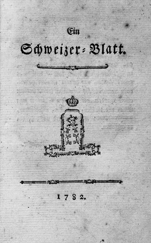 Lot 1814, Auction  125, Pestalozzi, Johann Heinrich, Ein Schweizer-Blatt. O. O. und Dr., 1782