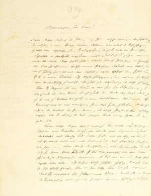 Lot 2013, Auction  125, Gervinus, Georg Gottfried, Brief an Christian Friedrich von Stockmar. 1849