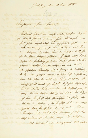 Lot 2014, Auction  125, Gervinus, Georg Gottfried, Brief an Christian Freiherrn von Stockmar. 1855