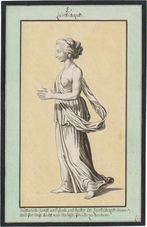 Lot 2020, Auction  125, Goethe-Kreis.- Lavater, Johann Caspar, 11 beschriftete Kupfertafeln