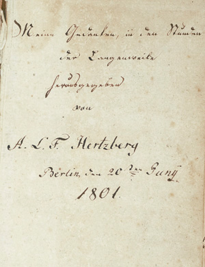 Lot 2024, Auction  125, Hertzberg, A. L. F., Meine Gedanken in den Stunden der Langenweile