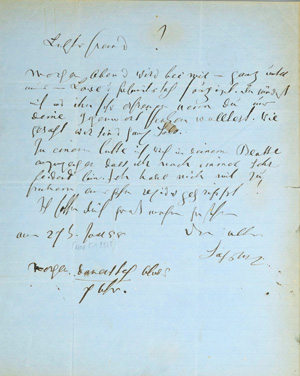 Lot 2045, Auction  125, Saphir, Moritz Gottlieb, Brief an Adolf Bäuerle. 1858