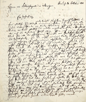 Lot 2046, Auction  125, Sauerländer, Heinrich Remigius, Brief an Friedrich von Schlichtegroll. 1815