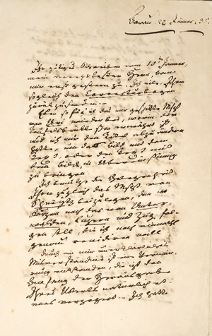 Lot 2058, Auction  125, Zschokke, Heinrich, Brief an den Verlger Creuzbauer. 1835