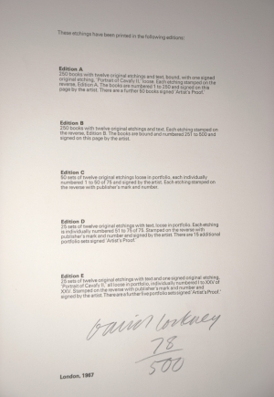 Los 3151 - Cavafy, C. P. und Hockney, David - Fourteen poems. London, Alecto, 1966. - Vom Künstler signierten Exemplaren der Edition A - 16 - thumb