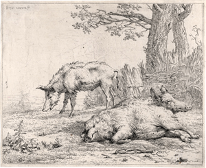 Los 5090 - Dujardin, Karel - Die drei Schweine bei der Hecke - 0 - thumb