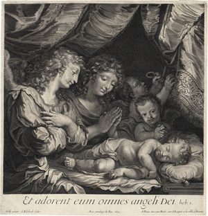 Los 5091 - Edelinck, Gérard - Das Christuskind von Engeln angebetet - 0 - thumb