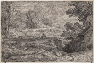 Los 5102 - Genoels, Abraham - Umkreis - Landschaft mit einer Herde und einem Hohlweg rechts - 0 - thumb