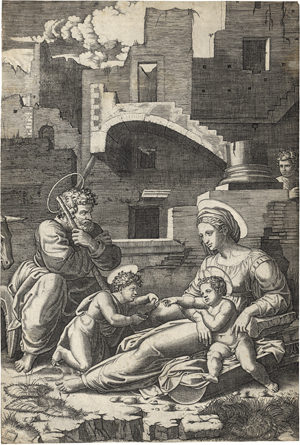 Los 5181 - Raimondi, Marcantonio - Die Hl. Familie mit dem Johannesknaben (La Vierge à la longue cuisse - Die Madonna mit dem langen Schenkel) - 0 - thumb