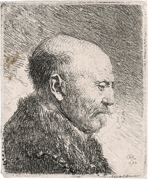 Los 5207 - Rembrandt Harmensz. van Rijn - Kahlkopf nach rechts gewendet - 0 - thumb
