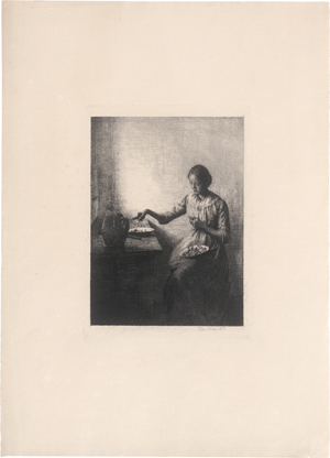 Los 5346 - Ilsted, Peter - Eine junge Frau Pfifferlinge sortierend (Canthareller) - 0 - thumb
