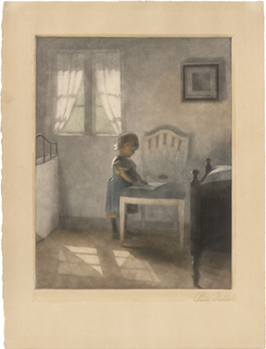 Los 5376 - Ilsted, Peter - Interieur mit kleinem Mädchen und weißem Stuhl - 0 - thumb