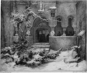 Los 5384 - Lessing, Carl Friedrich - nach - Klosterhof im Schnee - 0 - thumb