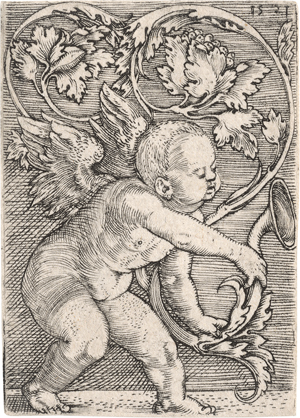 Los 5481 - Beham, Barthel - Genius nach rechts gewandt, mit einer Trompte mit Rankenwerk - 0 - thumb
