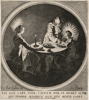 Los 5504 - Callot, Jacques - Le Benedicte (La Saint Familie à table) - 0 - thumb
