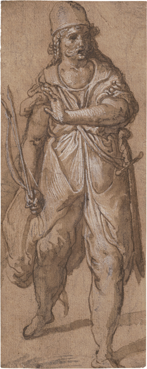 Los 6700 - Italienisch - um 1580. Schreitende Figur mit Schwert, Pfeil und Bogen - 0 - thumb