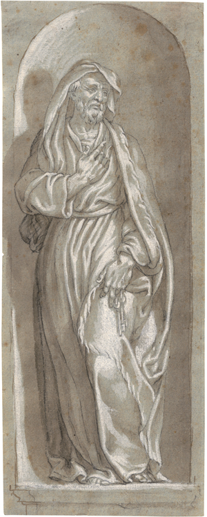 Los 6704 - Veronesisch - Anfang 17. Jh. Der heilige Petrus in einer Nische, nach rechts gewandt - 0 - thumb