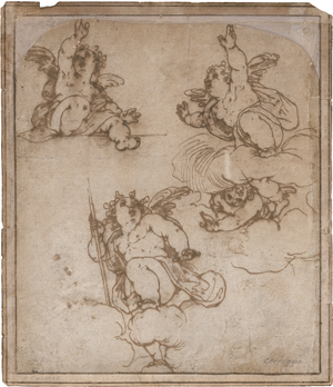 Los 6705 - Italienisch - um 1600. Studienblatt mit Putti - 0 - thumb