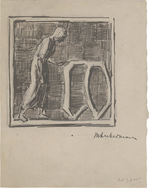 Los 8101 - Liebermann, Max - Entwurf zur Initiale W mit Darstellung des täglichen Lebens - 0 - thumb
