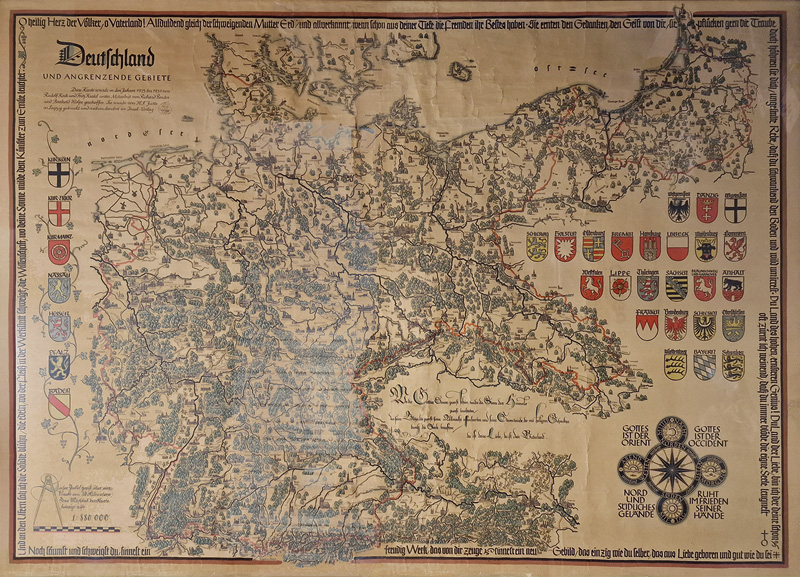 Lot 457, Auction  125, Koch, Rudolf, Deutschland und angrenzende Gebiete. Leipzig, Insel-Verlag, 1938. - Monumentale Landkarte des Deutschen Reichs im Farboffset