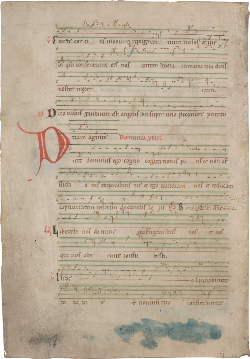 Lot 1005, Auction  125, Neumenhandschrift, "Si iniquitates domine". Einzelblatt aus einem Antiphonar