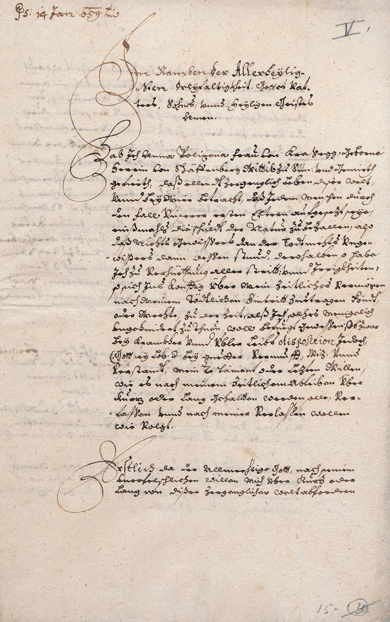 Lot 1054, Auction  125, Testament, der Anna Polixena von Krasseg. Schloss Krasseg (Steiermark) 1659