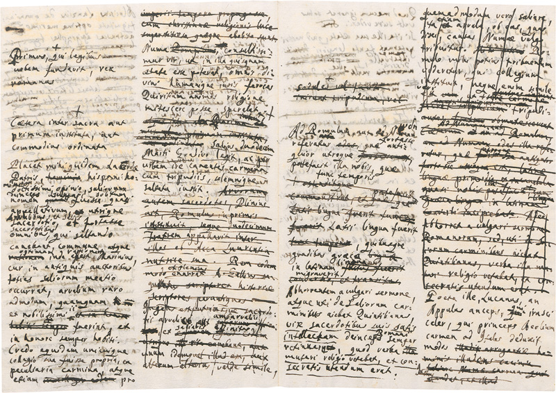 Lot 1069, Auction  125, Römische Geschichte, Lateinisches Manuskript zur römischen Geschichte. Handschrift in schwarzbrauner Sepiatinte auf Papier. Italien Mitte 18. Jahrhundert