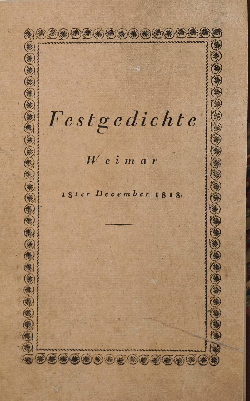 Lot 1564, Auction  125, Goethe, Johann Wolfgang von, Bey Allerhöchster Anwesenheit der Kaiserin Mutter Maskenzug. Stuttgart, Cotta, 1819