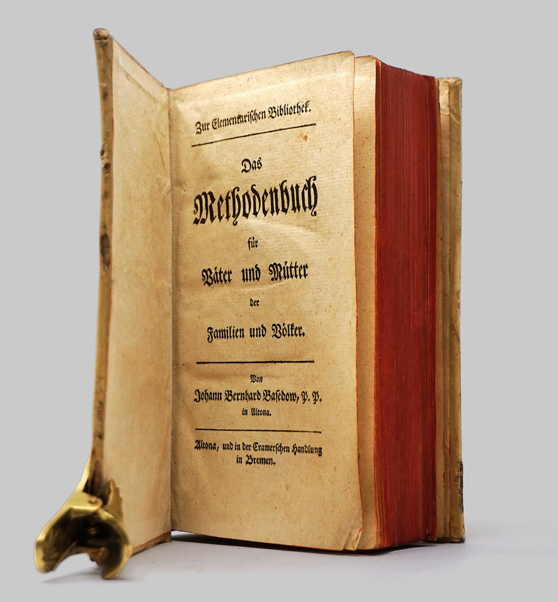 Lot 1806, Auction  125, Basedow, Johann Bernhard, Das Methodenbuch für Väter und Mütter der Familien und Völker. Altona und Bremen, Cramer, (1770)