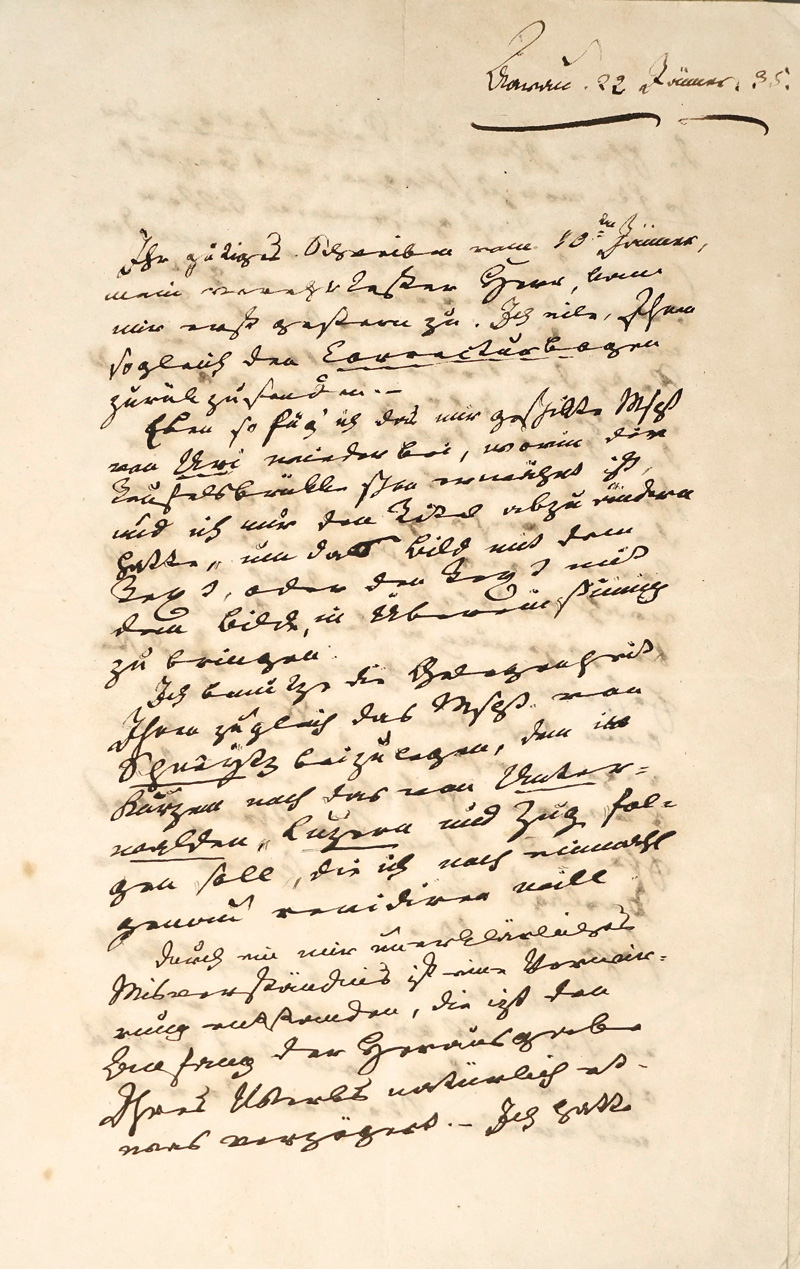 Lot 2058, Auction  125, Zschokke, Heinrich, Brief an den Verlger Creuzbauer. 1835