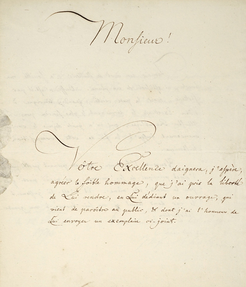 Lot 2074, Auction  125, Schulze, Johann Michael Friedrich, Brief an eine Exzellenz. 1796 